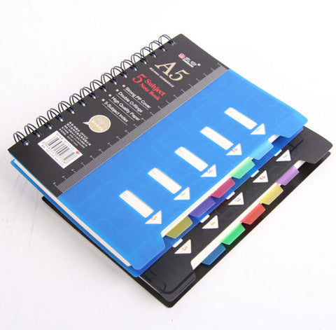 A5 METAL SPIRAL SUBJECT NOTBOOK WITH DIVIDER